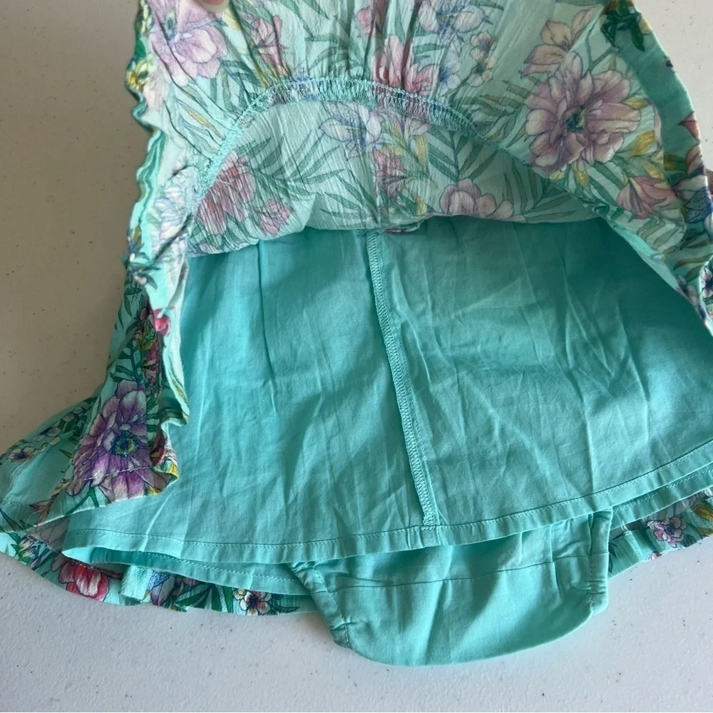 NWOT Baby GAP floral Halter dress size 0-3 months with bloomers summer jade